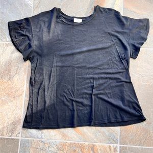 Anthropologie t. la cotton T-shirt with butterfly sleeves